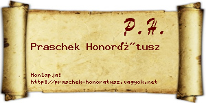 Praschek Honorátusz névjegykártya